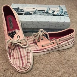 Pink Plaid Sperry's